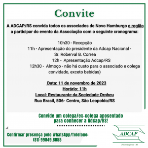 Leia mais sobre o artigo CONVITE – ADCAP/RS em São Leopoldo!