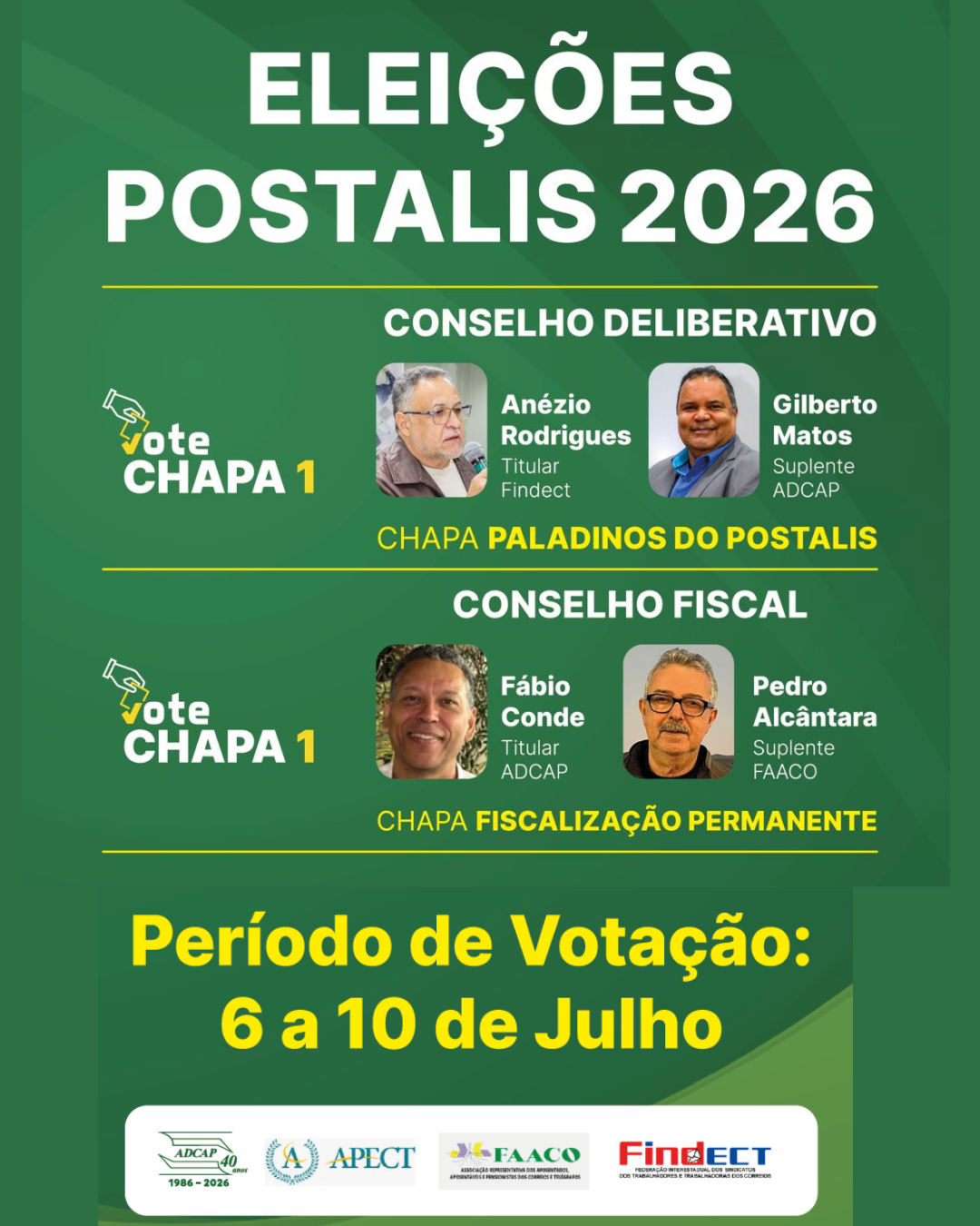 No momento, você está visualizando Eleições Postalis 2026 – início das votações. Vote CHAPA 1